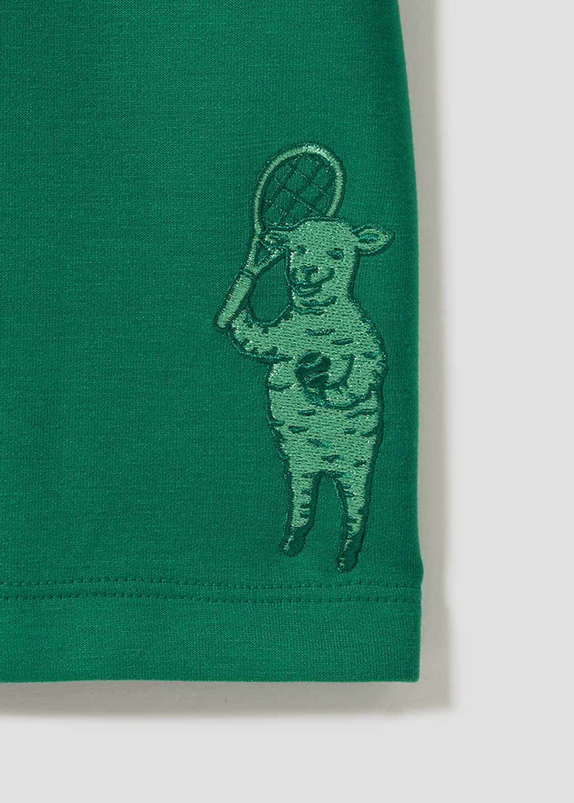 Ponte Embossed Cropped Sleeve Tee (Lamb Chop Tennis) - Image 6