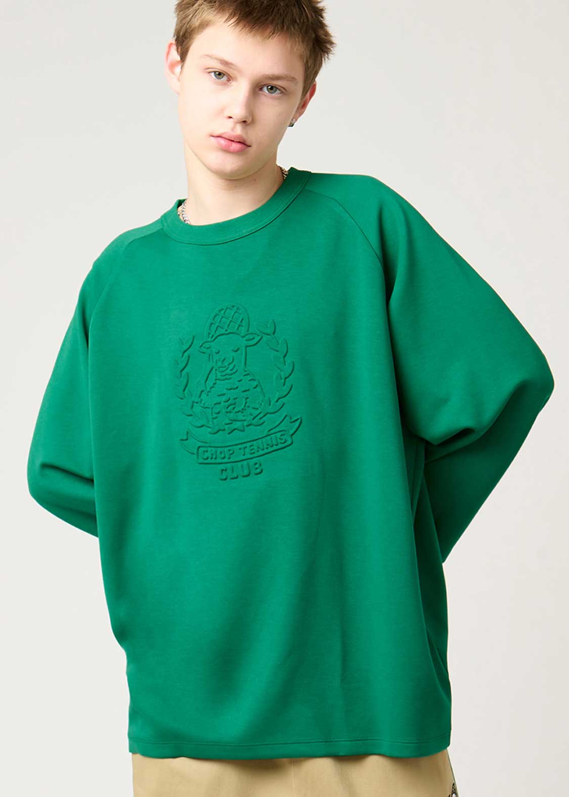 Ponte Embossed Cropped Sleeve Tee (Lamb Chop Tennis) - Image 7