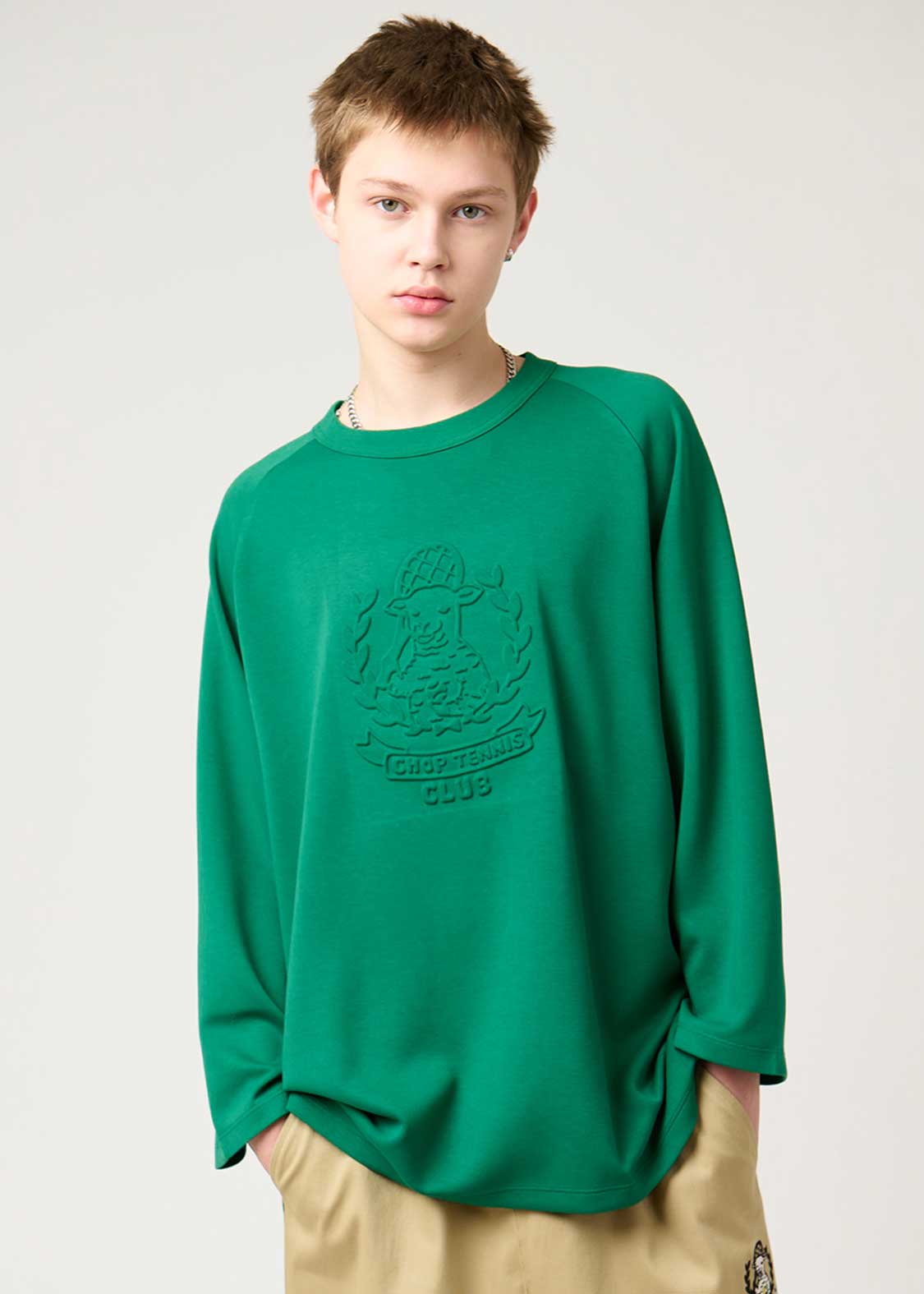 Ponte Embossed Cropped Sleeve Tee (Lamb Chop Tennis) - Image 8