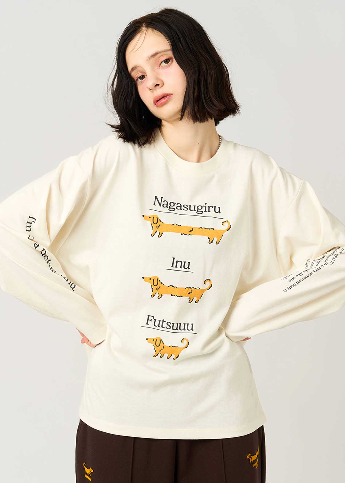 Painted Nagasugiru Inu | Oversized Long-Sleeved T-Shirt - Image 6