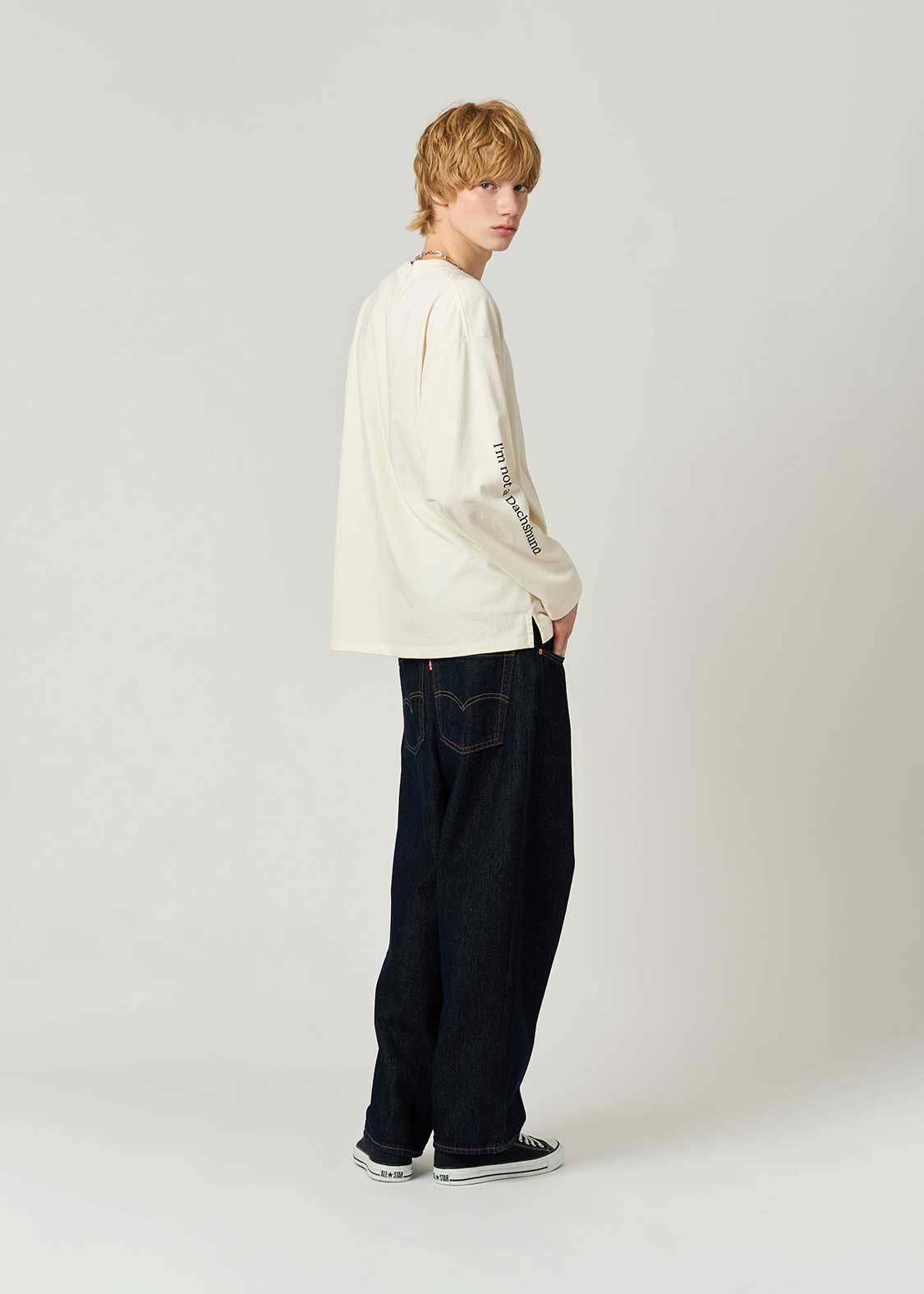 Painted Nagasugiru Inu | Oversized Long-Sleeved T-Shirt - Image 8
