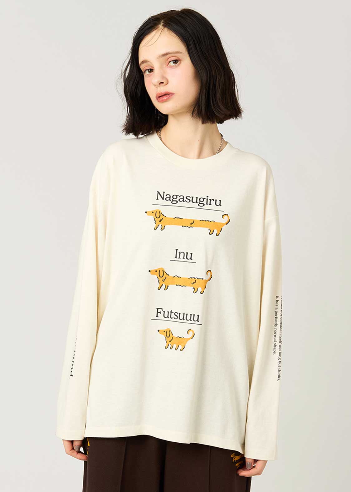 Painted Nagasugiru Inu | Oversized Long-Sleeved T-Shirt - Image 9