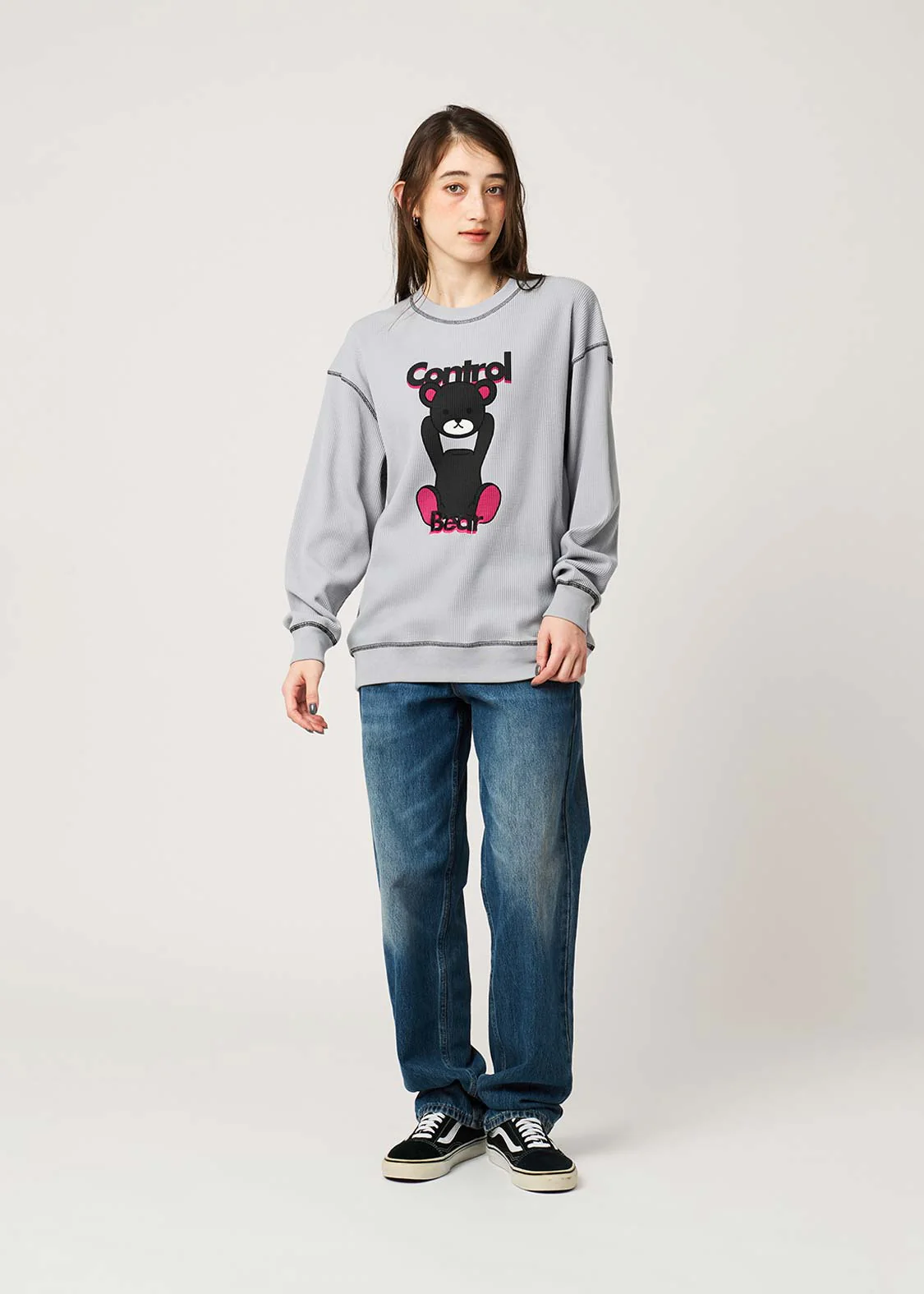 Control Bear | Waffle Big Long Sleeve T-Shirt - Image 10