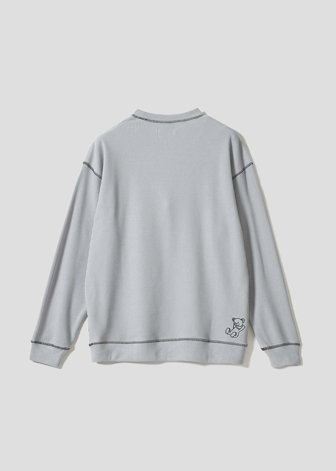 Control Bear | Waffle Big Long Sleeve T-Shirt - Image 2