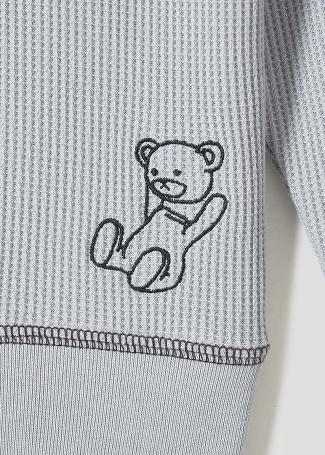 Control Bear | Waffle Big Long Sleeve T-Shirt - Image 5