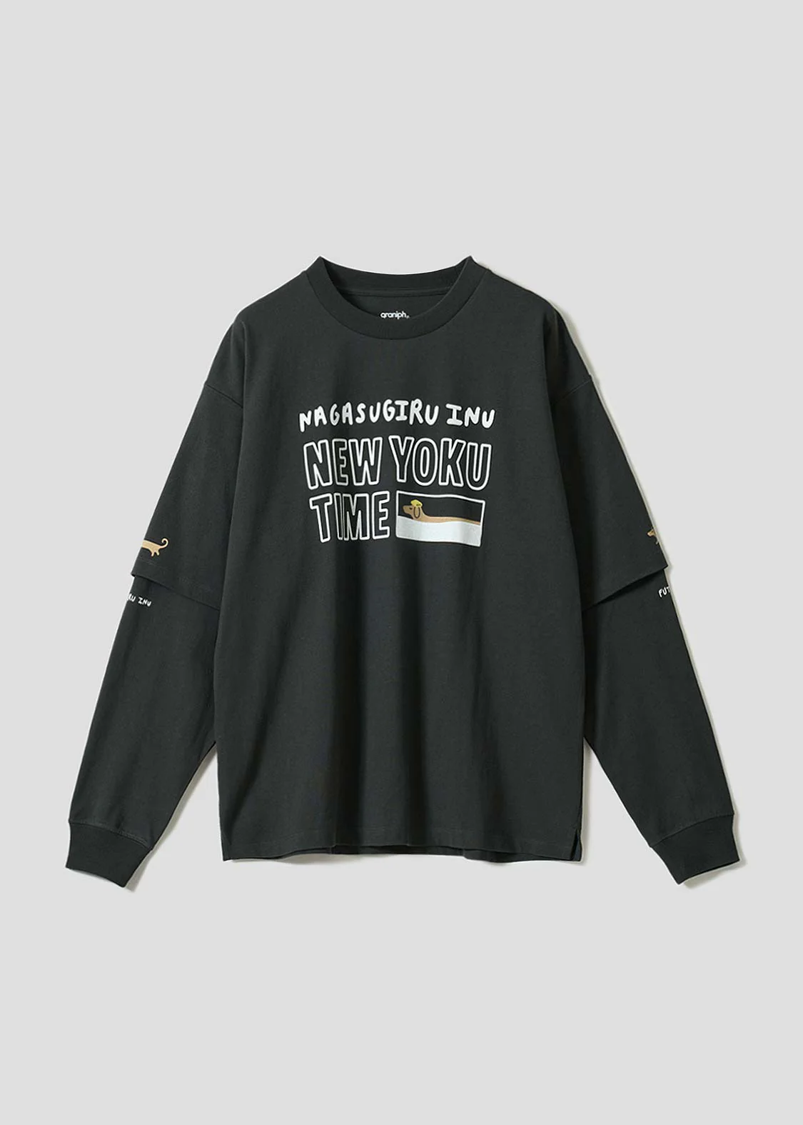 Nagasugiru Inu New York Time | Layered Oversized Long Sleeve T-Shirt