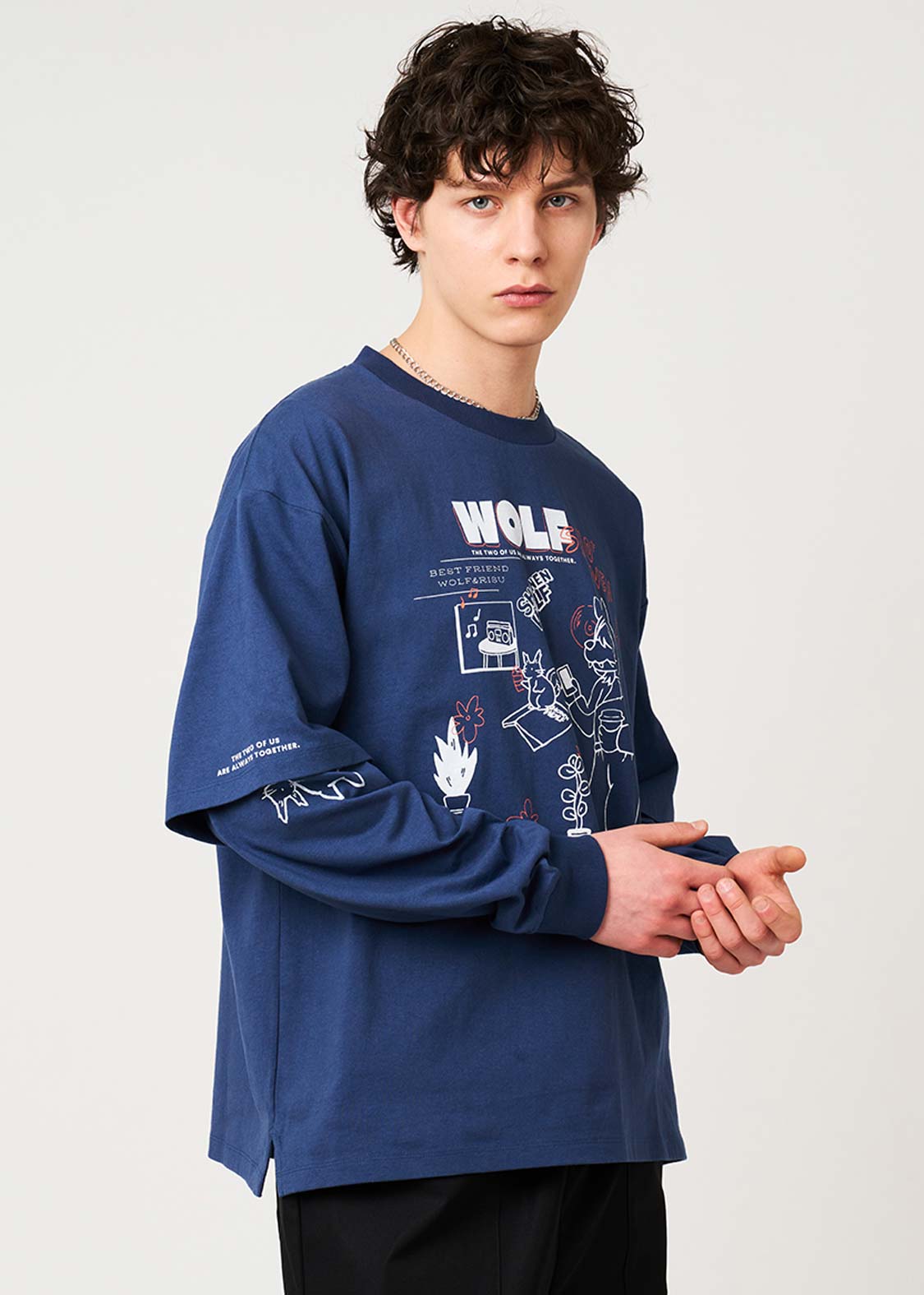 Shounen Wolf | Layered Big Long Sleeve T-Shirt - Image 6