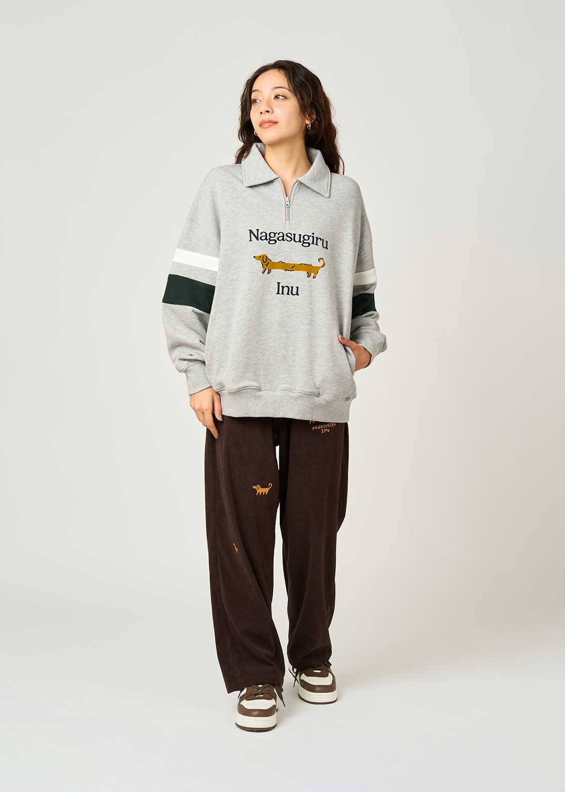 Painted Nagasugiru Inu | Half-Zip Sweatshirt - Image 10