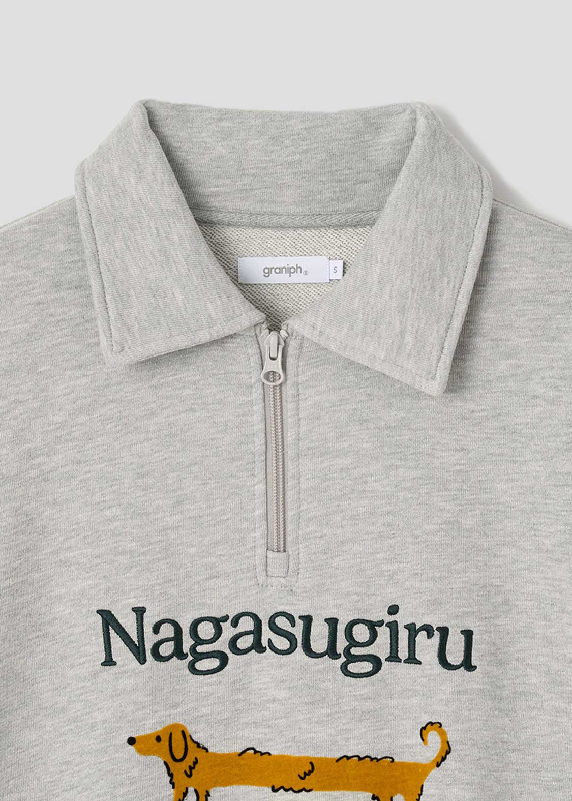 Painted Nagasugiru Inu | Half-Zip Sweatshirt - Image 3