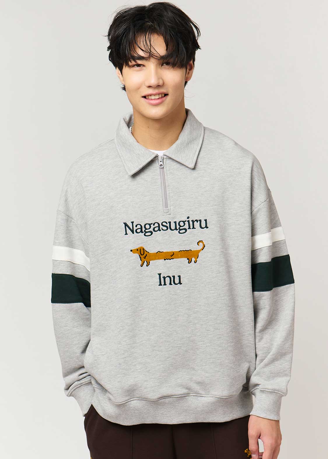 Painted Nagasugiru Inu | Half-Zip Sweatshirt - Image 7