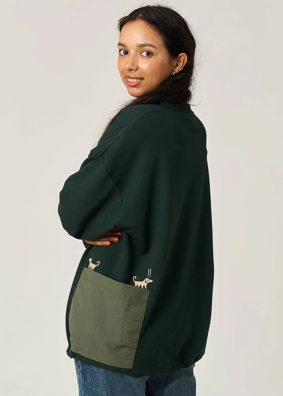 Nagasugiru Inu Ghost B | Side Pocket Sweatshirt - Image 6