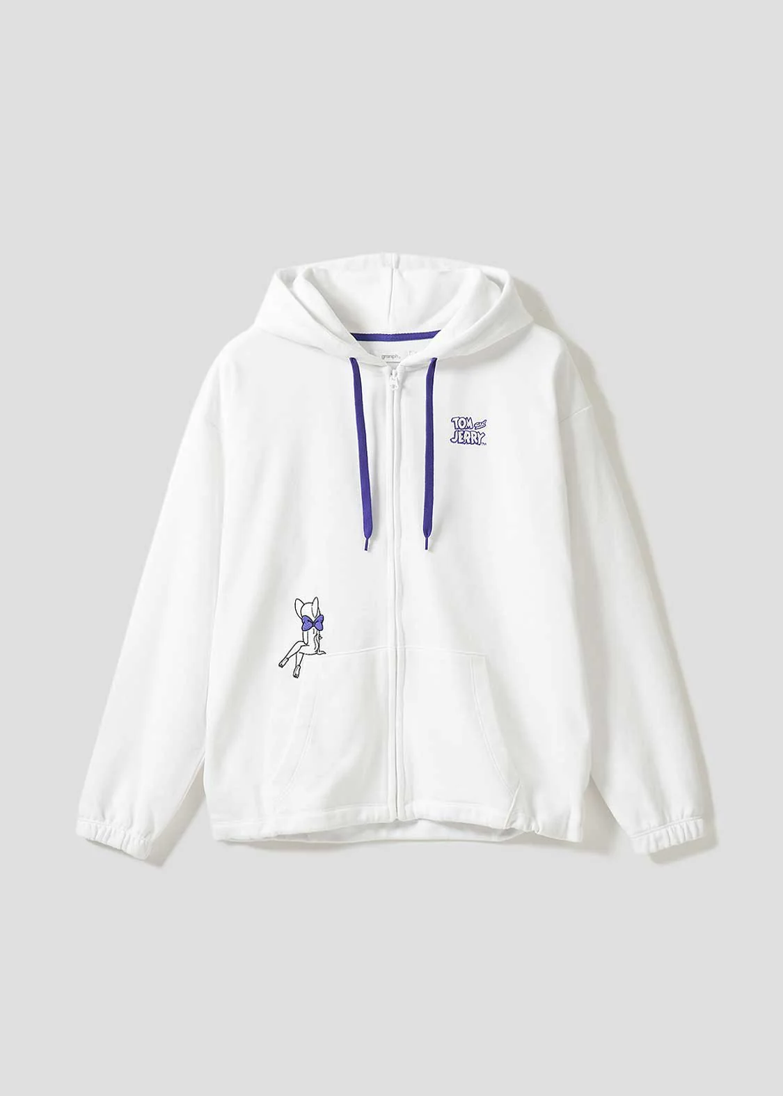 Tom and Jerry Drawstring Long Sleeve Zip Parka (Tom and Jerry_Toodles eyes) - Image 3