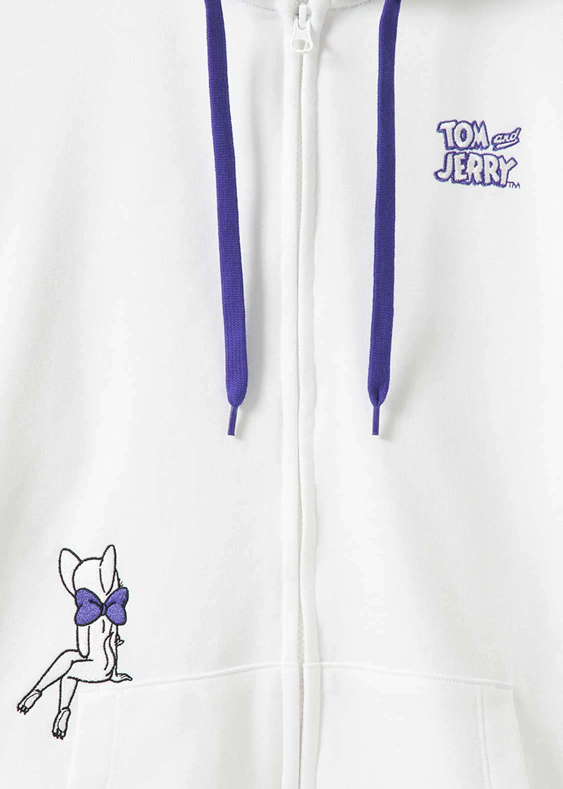 Tom and Jerry Drawstring Long Sleeve Zip Parka (Tom and Jerry_Toodles eyes) - Image 4