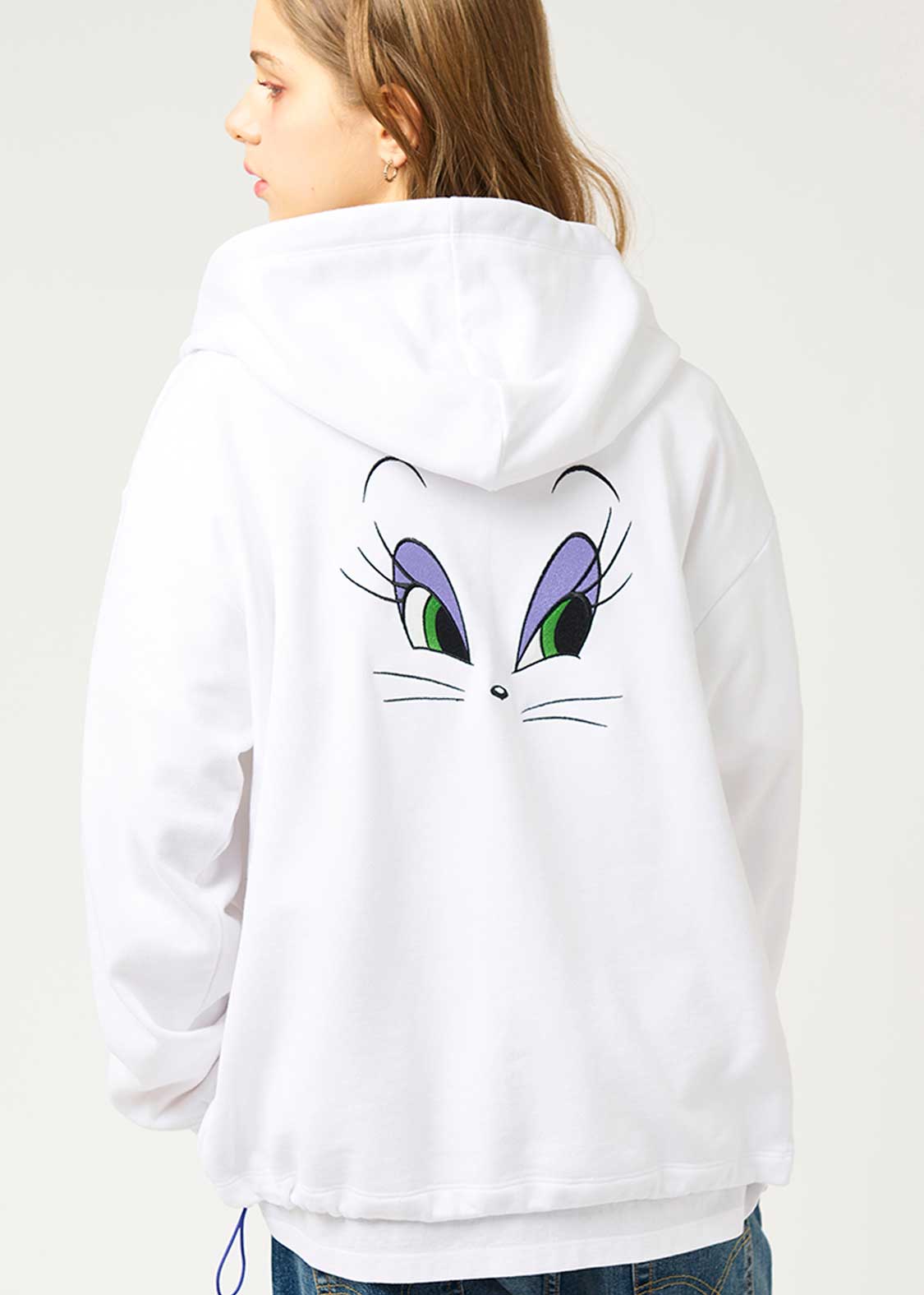 Tom and Jerry Drawstring Long Sleeve Zip Parka (Tom and Jerry_Toodles eyes) - Image 7