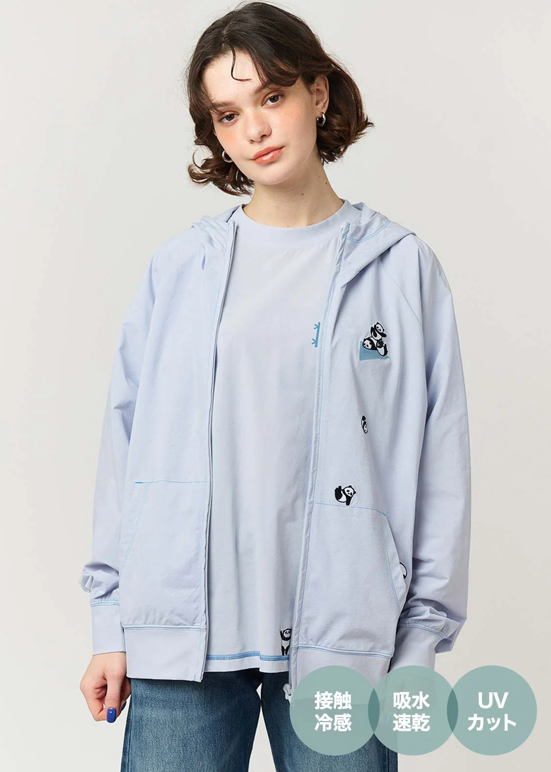 Multifunction Color Stitch Long Sleeve Zip Parka (Rolling Pandas Pennant) - Image 10