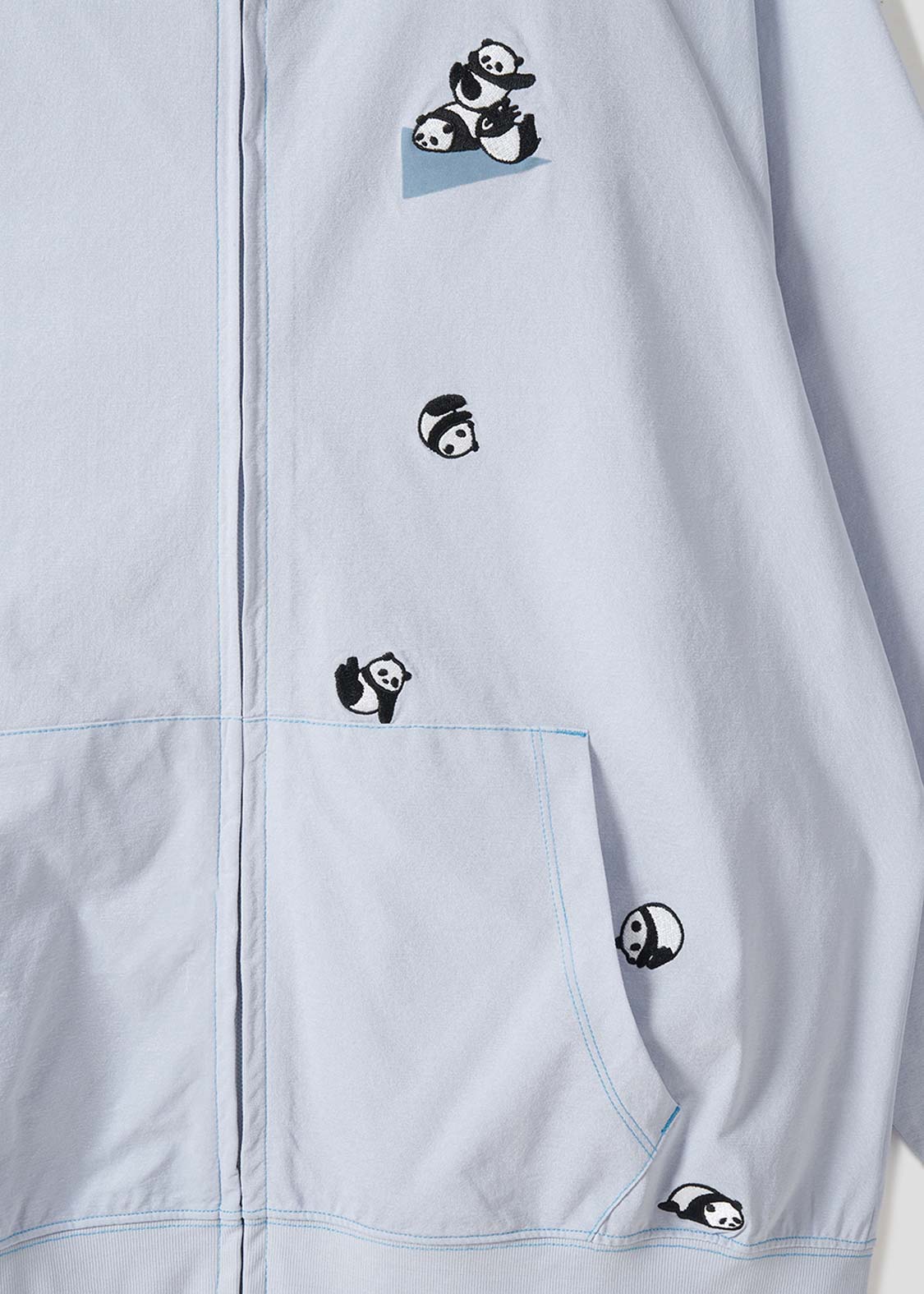 Multifunction Color Stitch Long Sleeve Zip Parka (Rolling Pandas Pennant) - Image 5