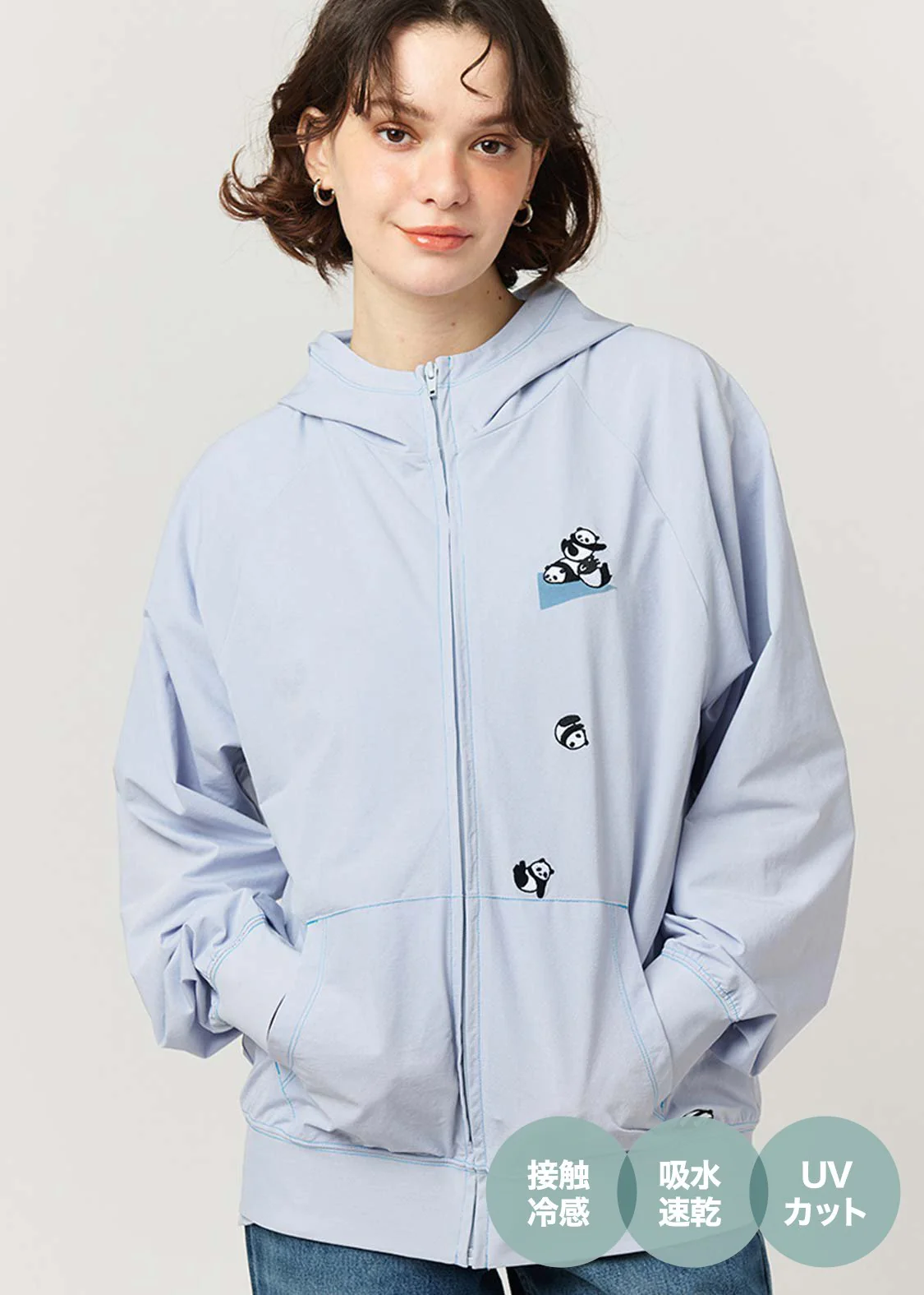 Multifunction Color Stitch Long Sleeve Zip Parka (Rolling Pandas Pennant) - Image 7