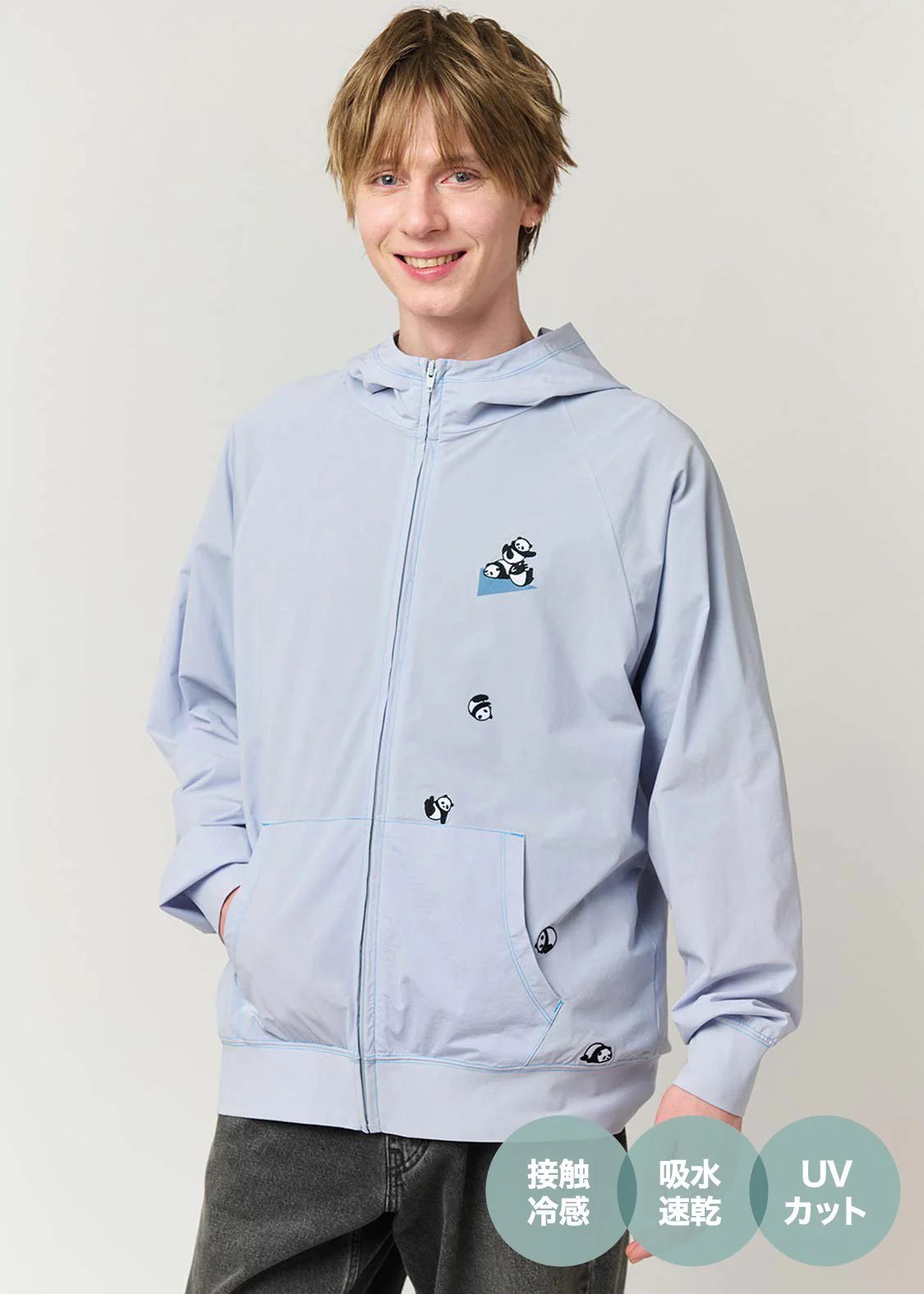Multifunction Color Stitch Long Sleeve Zip Parka (Rolling Pandas Pennant) - Image 8