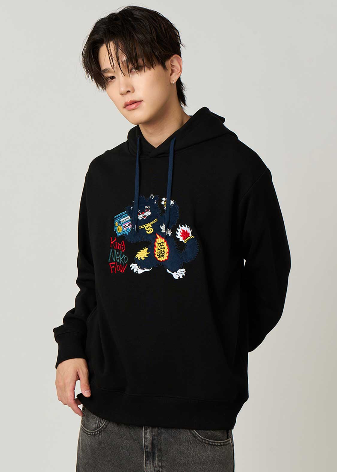 Ayako Ishiguro - King Neko Flow | Fleece Hoodie - Image 7