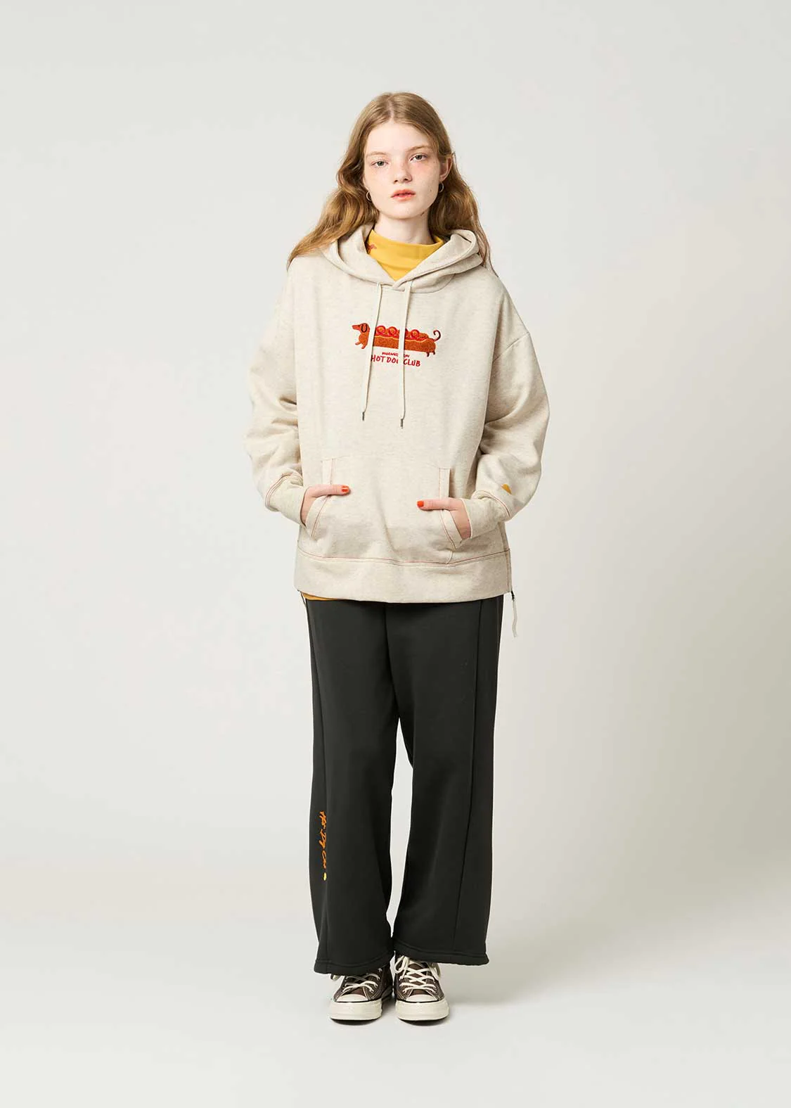 Nagasugiru Inu Hot Dog Club | Fluffy Fleece Hoodie - Image 10