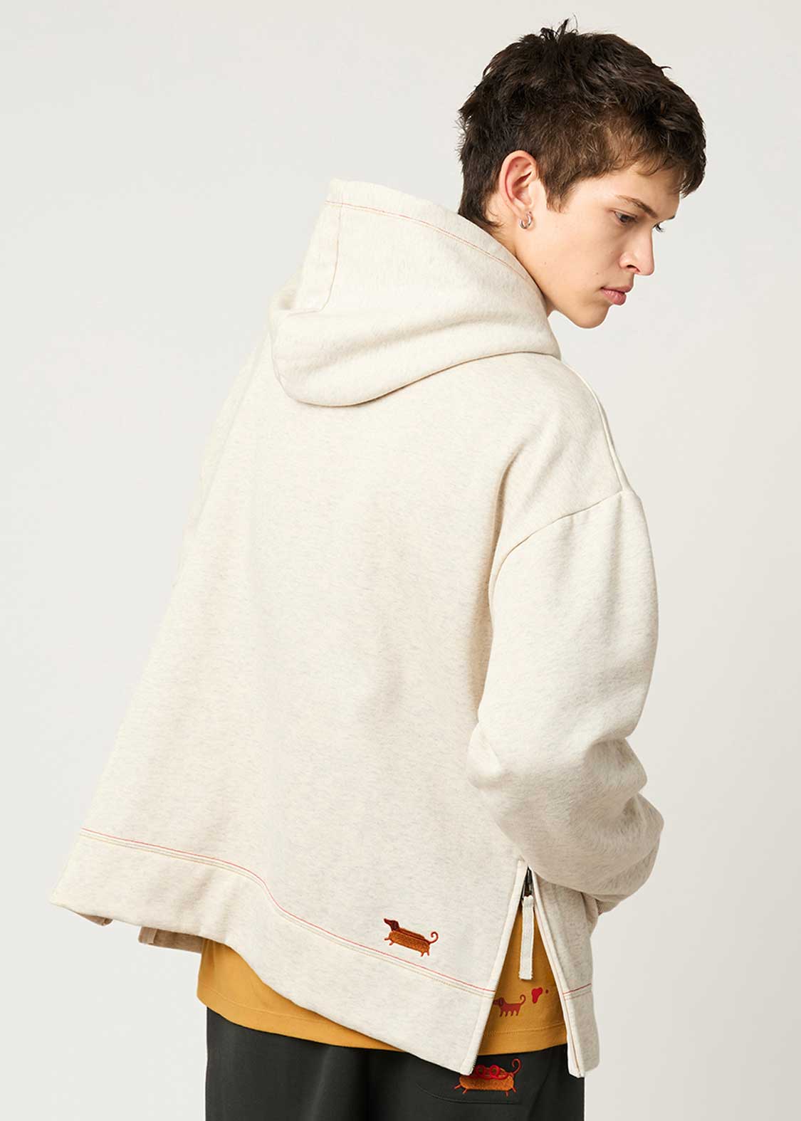 Nagasugiru Inu Hot Dog Club | Fluffy Fleece Hoodie - Image 6