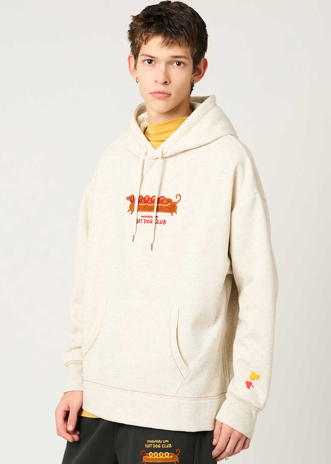 Nagasugiru Inu Hot Dog Club | Fluffy Fleece Hoodie - Image 7