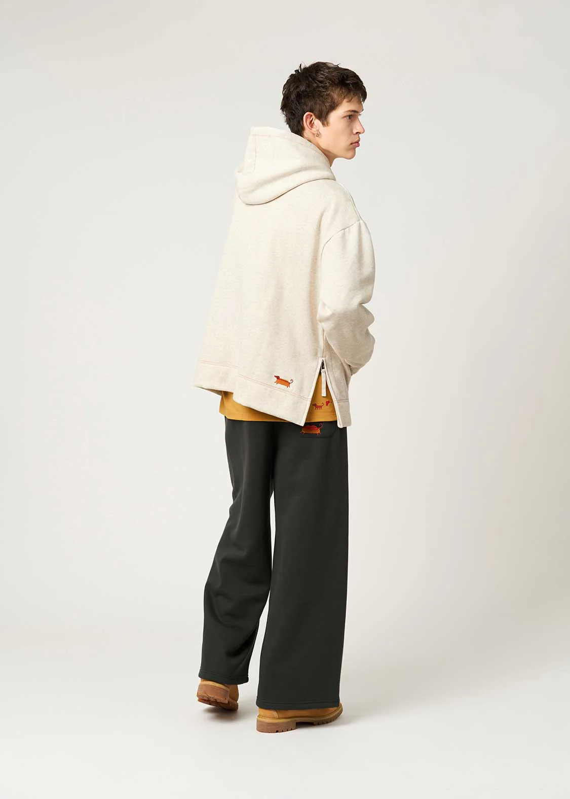 Nagasugiru Inu Hot Dog Club | Fluffy Fleece Hoodie - Image 8