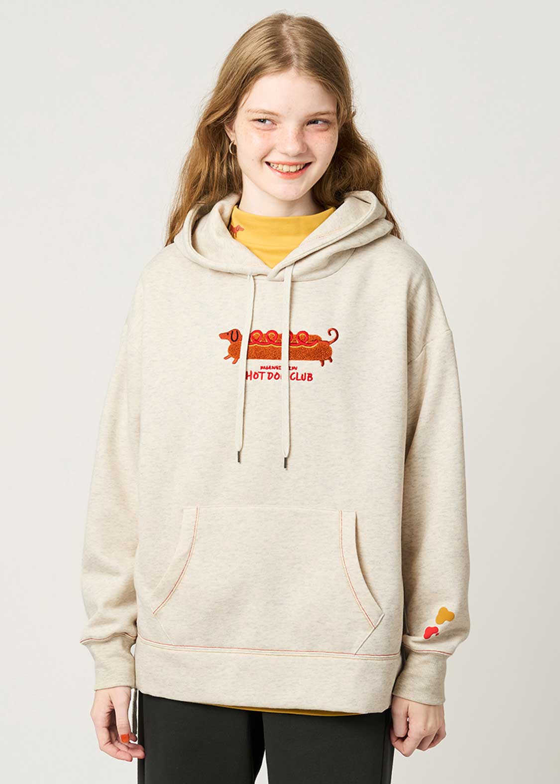 Nagasugiru Inu Hot Dog Club | Fluffy Fleece Hoodie - Image 9
