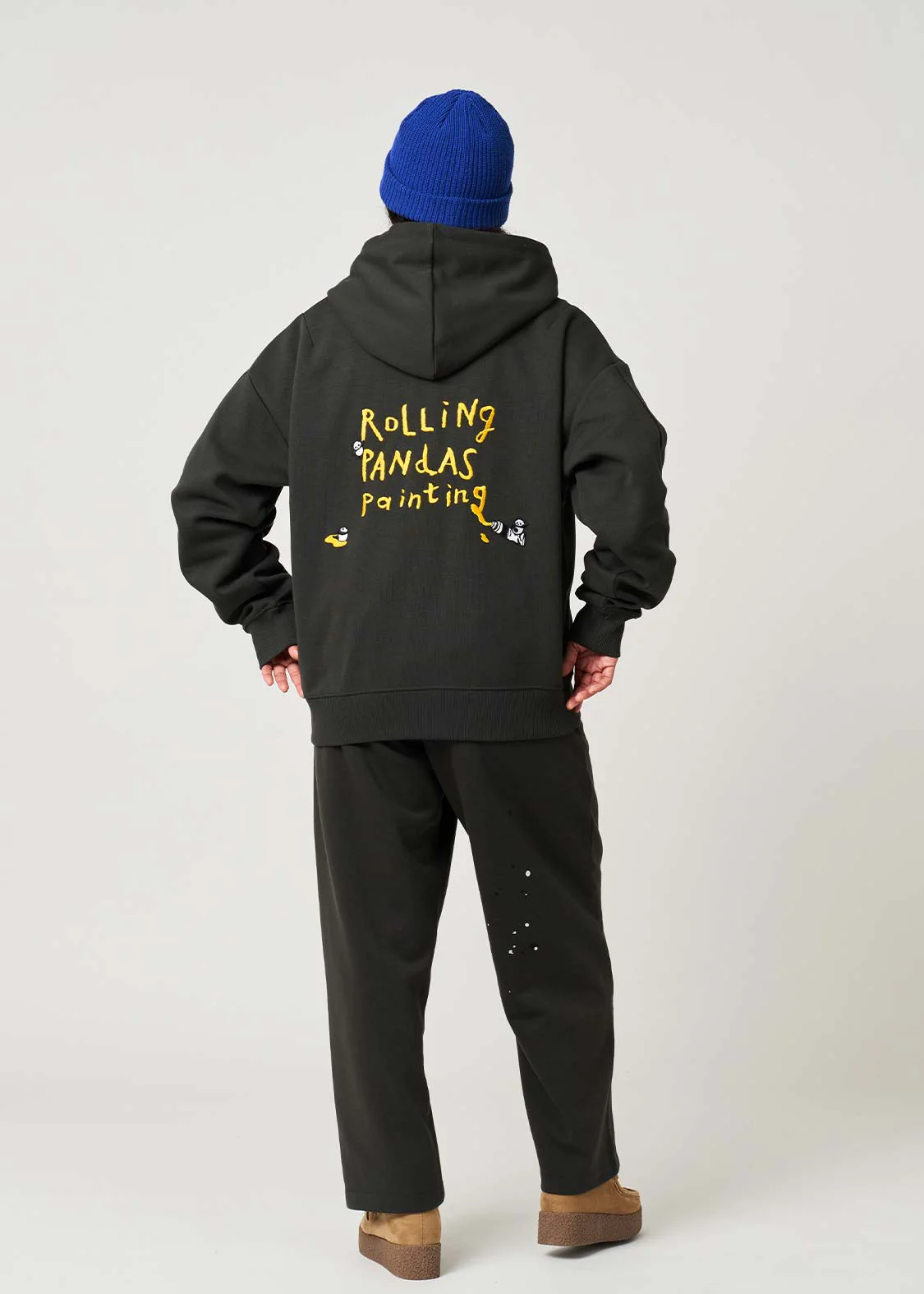 Rolling Pandas Painting | Cardboard Big Zip Hoodie - Image 10