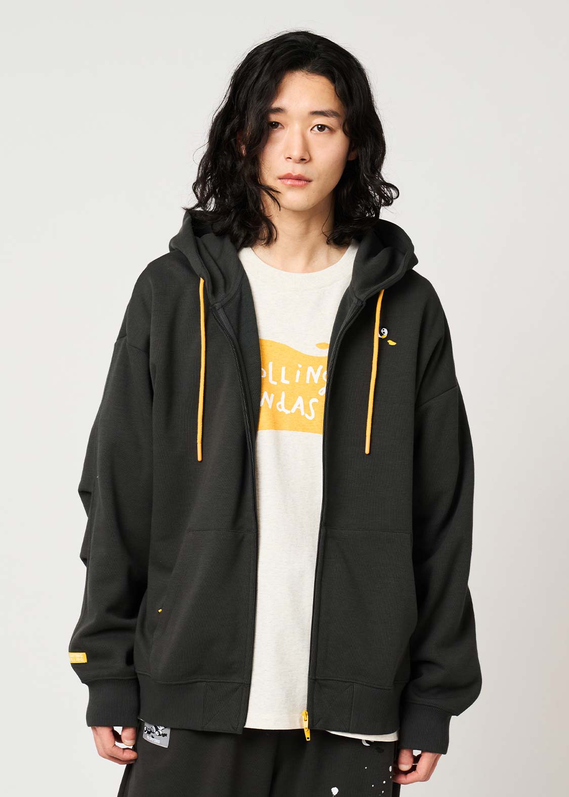 Rolling Pandas Painting | Cardboard Big Zip Hoodie - Image 7