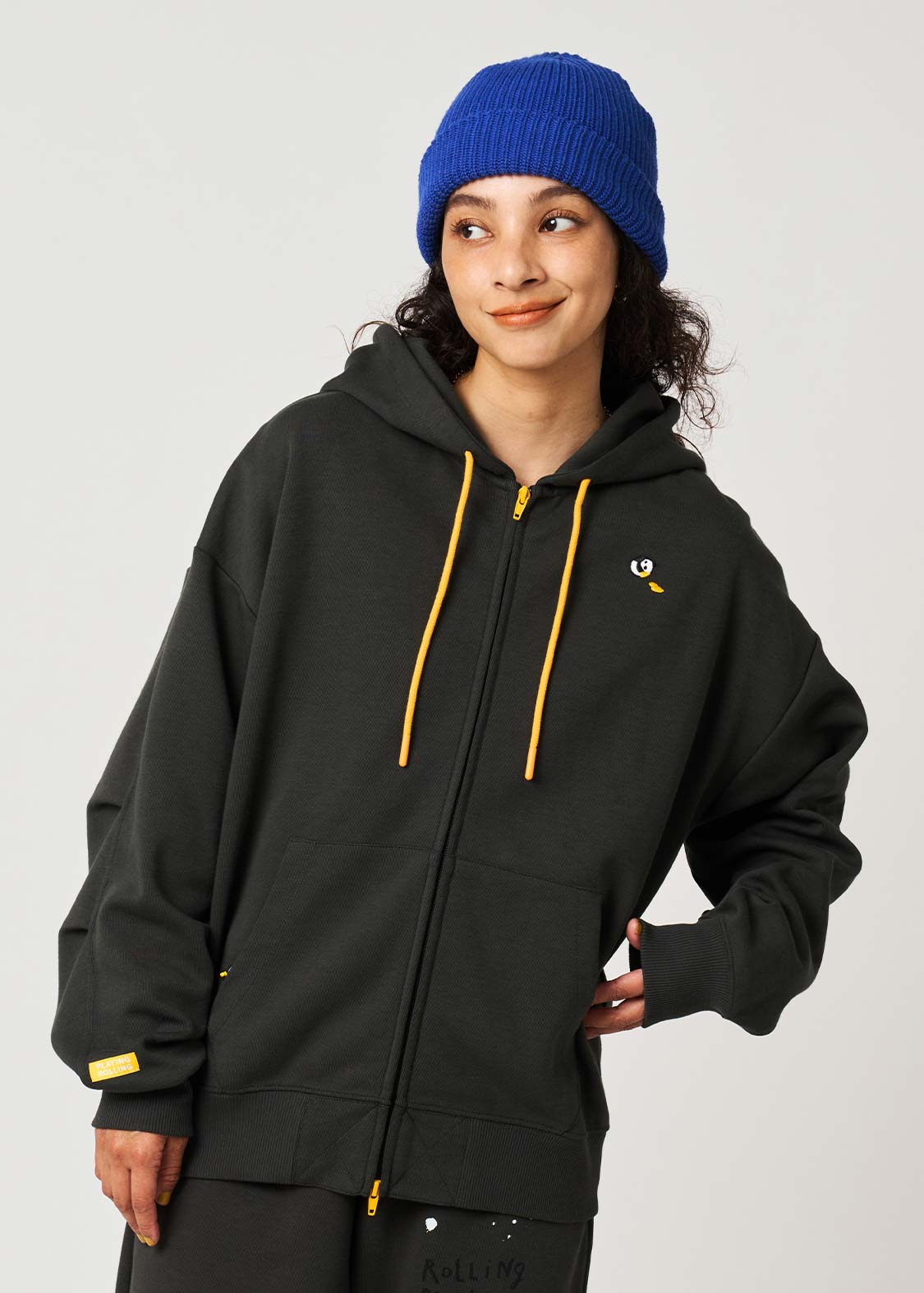 Rolling Pandas Painting | Cardboard Big Zip Hoodie - Image 9
