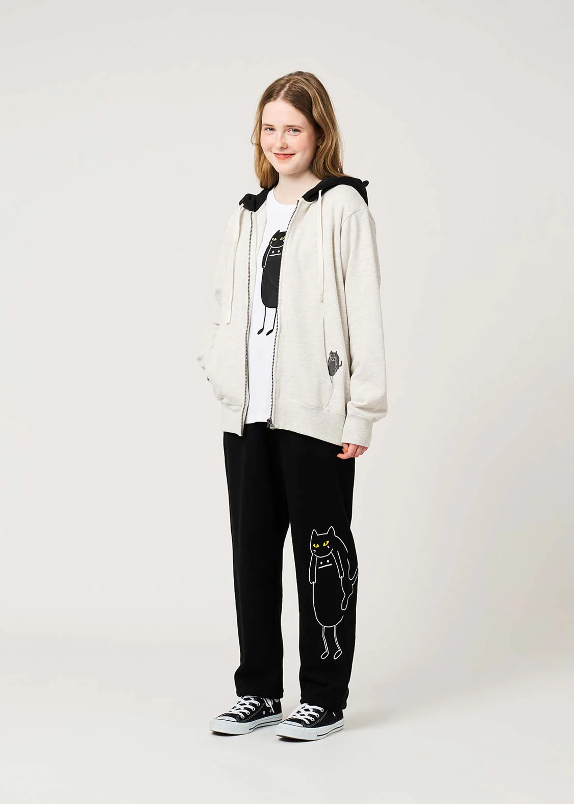 Neko Kaburi Beautiful Shadow A | Fleece Back Face Zip Hoodie - Image 10
