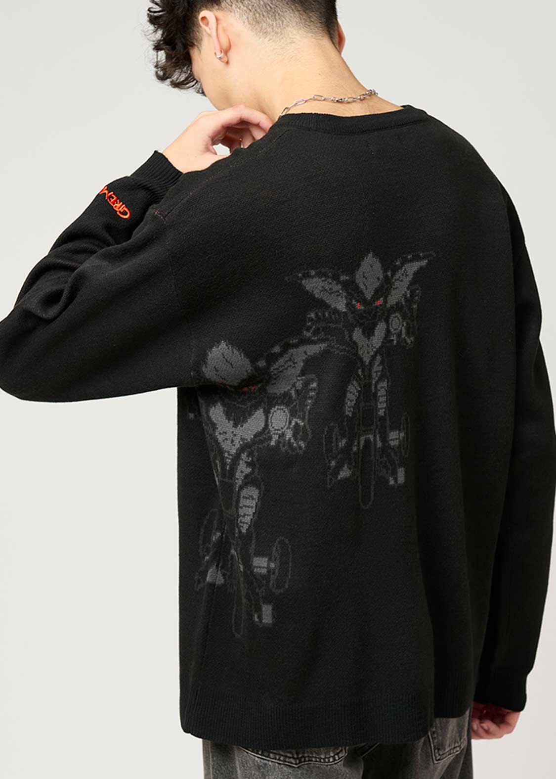 GREMLINS Jacquard Crew Neck Long Sleeve Knit (GREMLINS_Stripe Tricycle) - Image 7