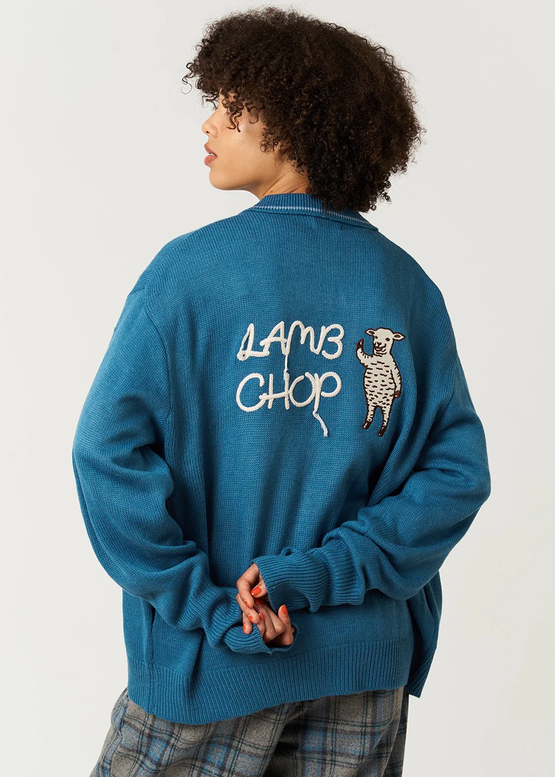 Lamb Chop | Collared Knit Cardigan - Image 9