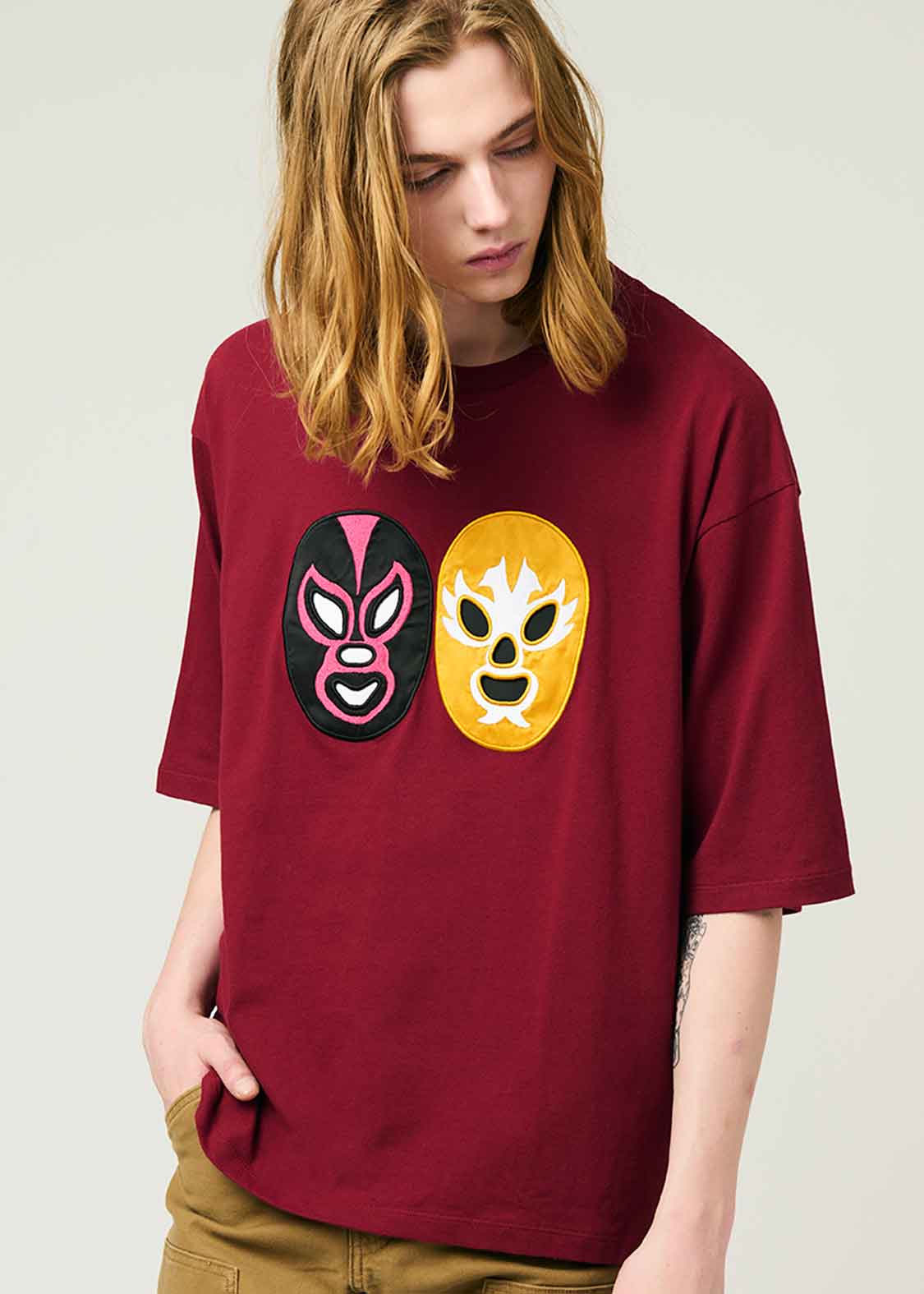 Big Silhouette Half Sleeve Tee (Lucharyman Mask) - Image 8