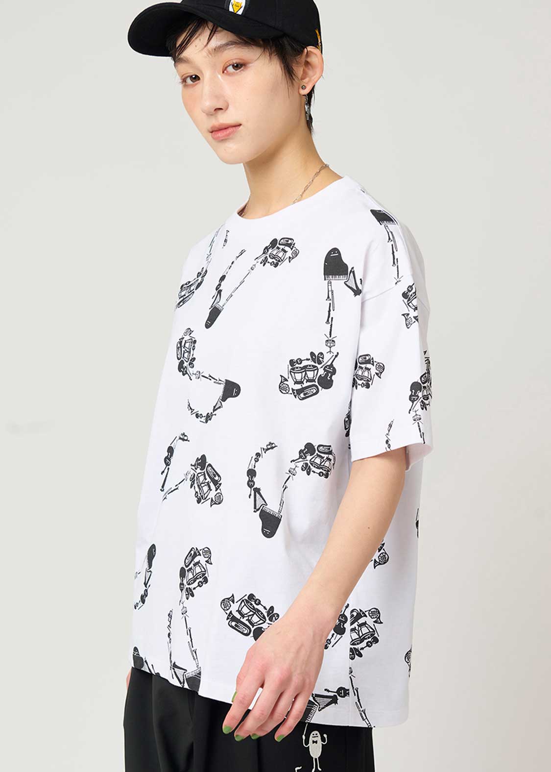 Multi Pattern Big Silhouette Short Sleeve Tshirt (Beautiful Shadow Orchestra) - Image 7