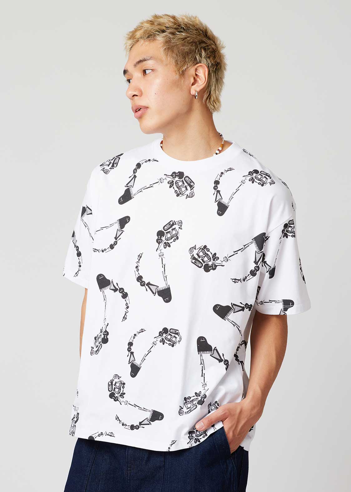 Multi Pattern Big Silhouette Short Sleeve Tshirt (Beautiful Shadow Orchestra) - Image 8