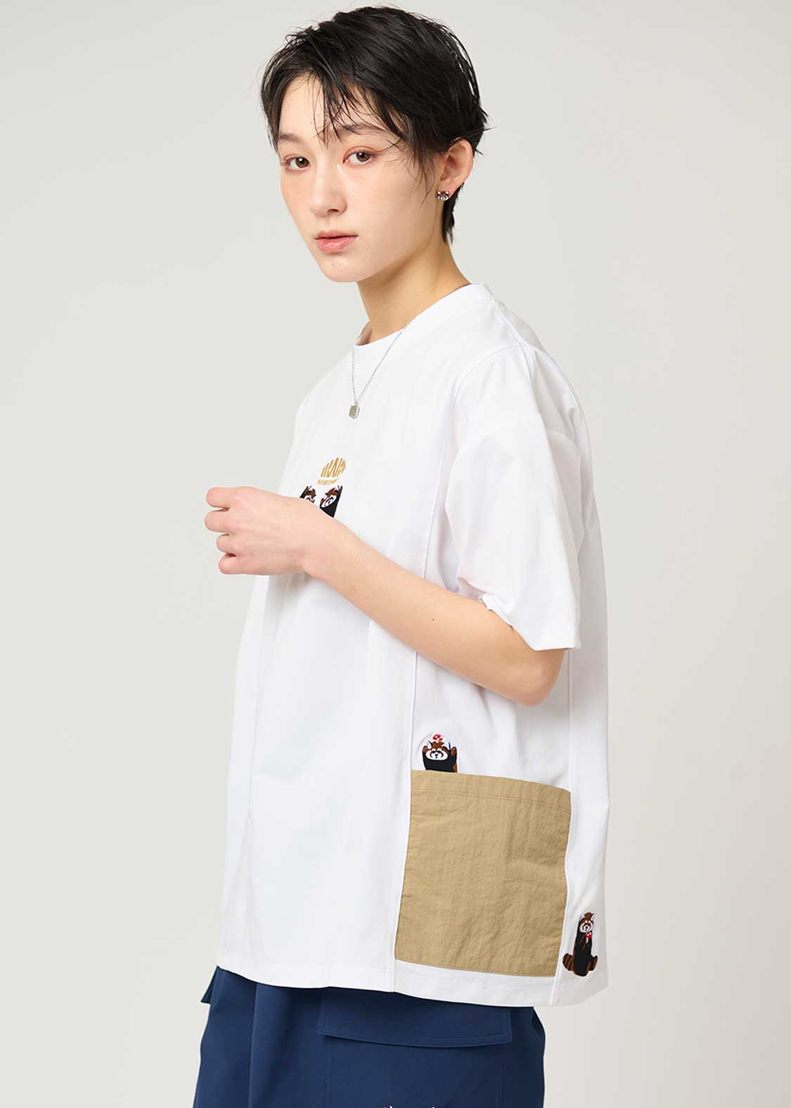 Side Pocket Big Silhouette Short Sleeve Tshirt  (Ikaku Nanikore) - Image 10