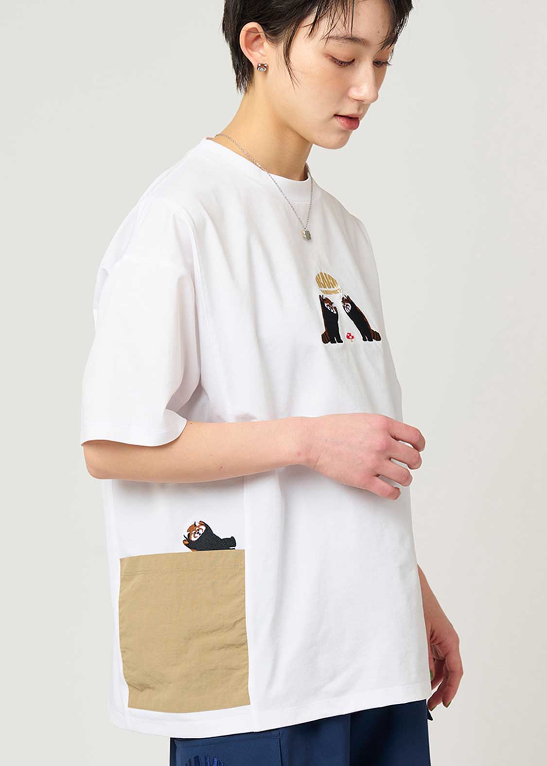 Side Pocket Big Silhouette Short Sleeve Tshirt  (Ikaku Nanikore) - Image 7