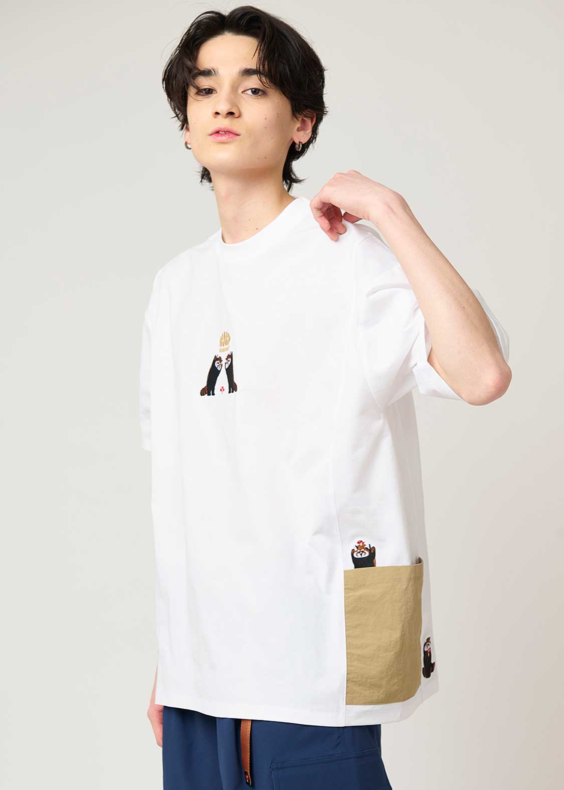 Side Pocket Big Silhouette Short Sleeve Tshirt  (Ikaku Nanikore) - Image 8