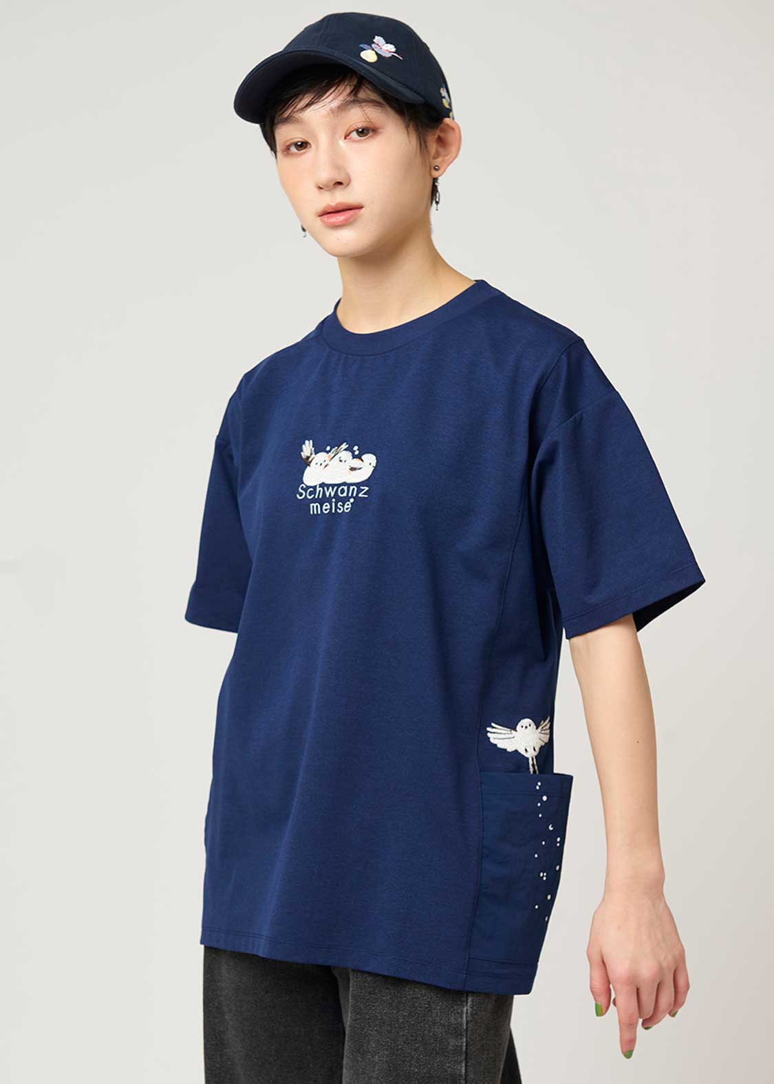 Side Pocket Big Silhouette Short Sleeve Tshirt  (Shimaenaga) - Image 10