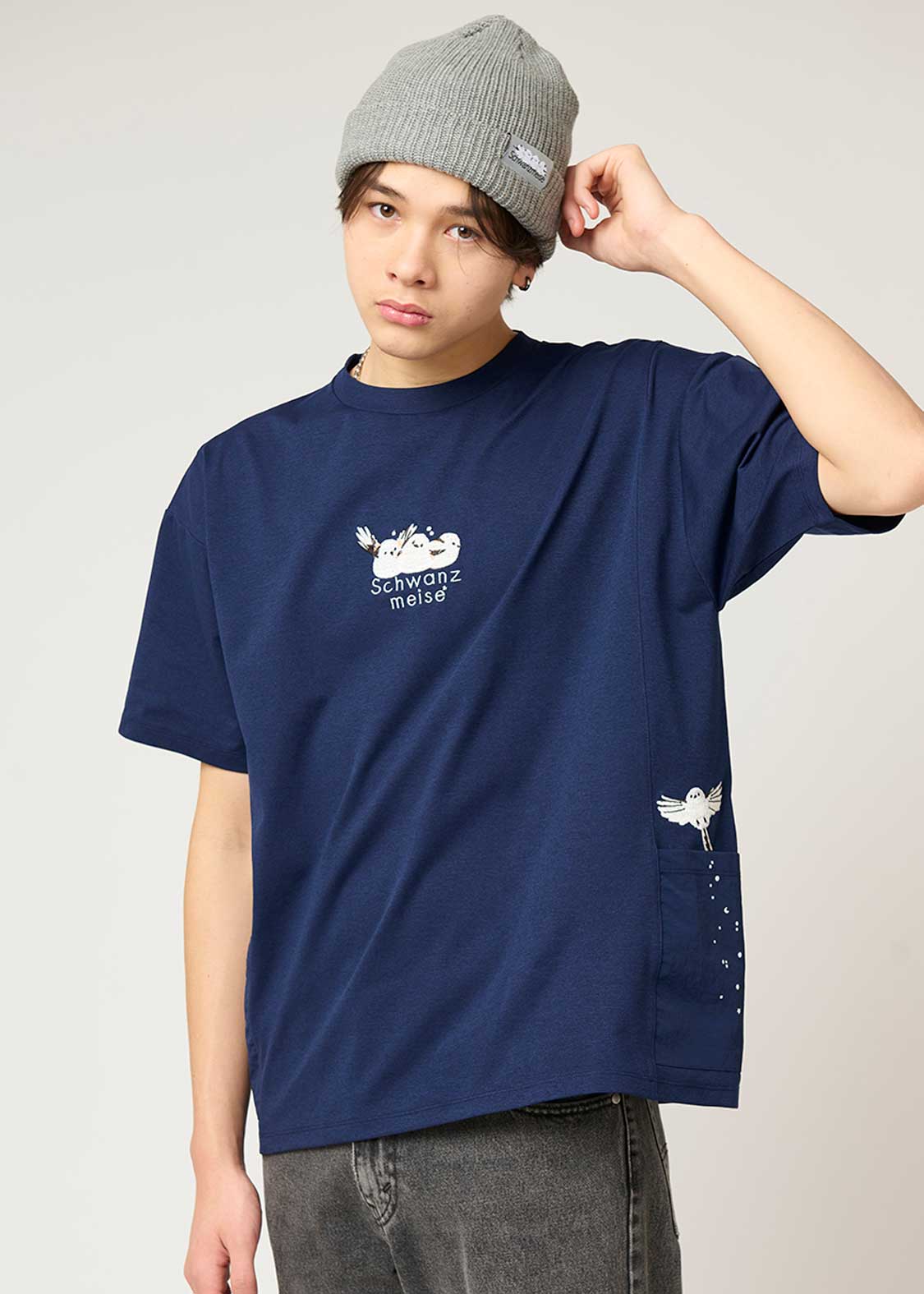 Side Pocket Big Silhouette Short Sleeve Tshirt  (Shimaenaga) - Image 8