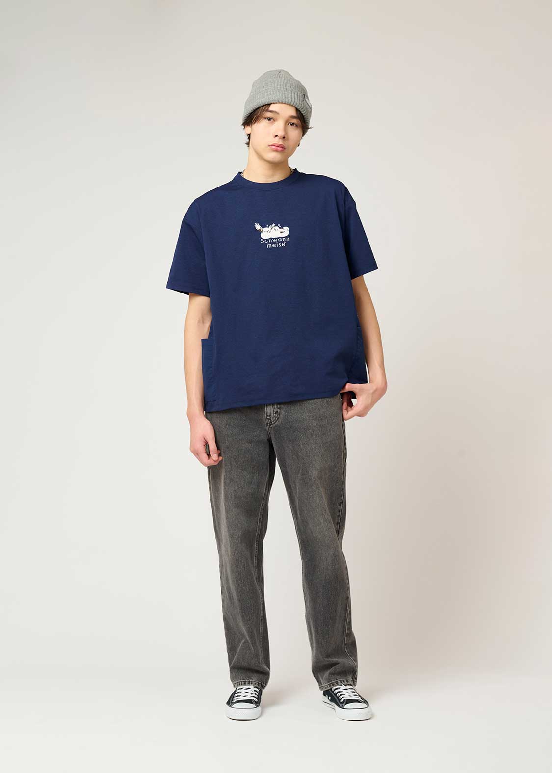 Side Pocket Big Silhouette Short Sleeve Tshirt  (Shimaenaga) - Image 9