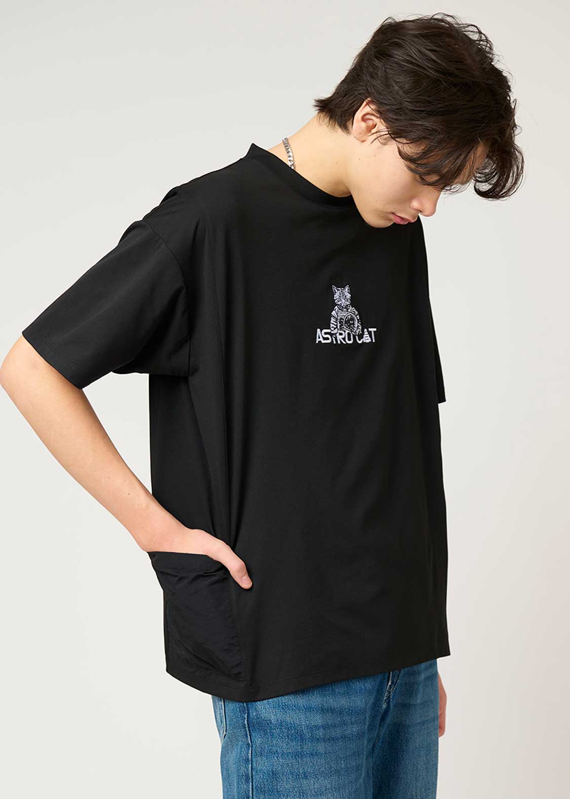 Side Pocket Big Silhouette Short Sleeve Tshirt  (ASTRO CAT) - Image 8