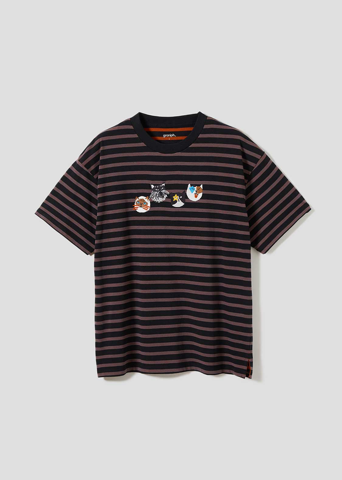 Double Face Stripe Tee (THE FOUR CATS Face)
