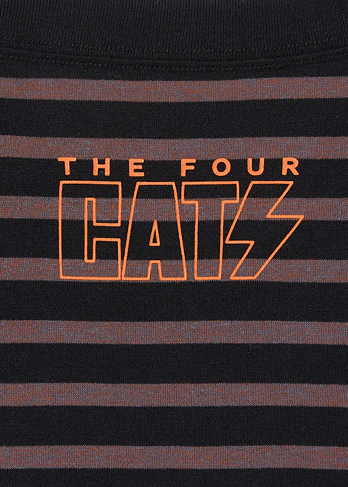 Double Face Stripe Tee (THE FOUR CATS Face) - Image 5