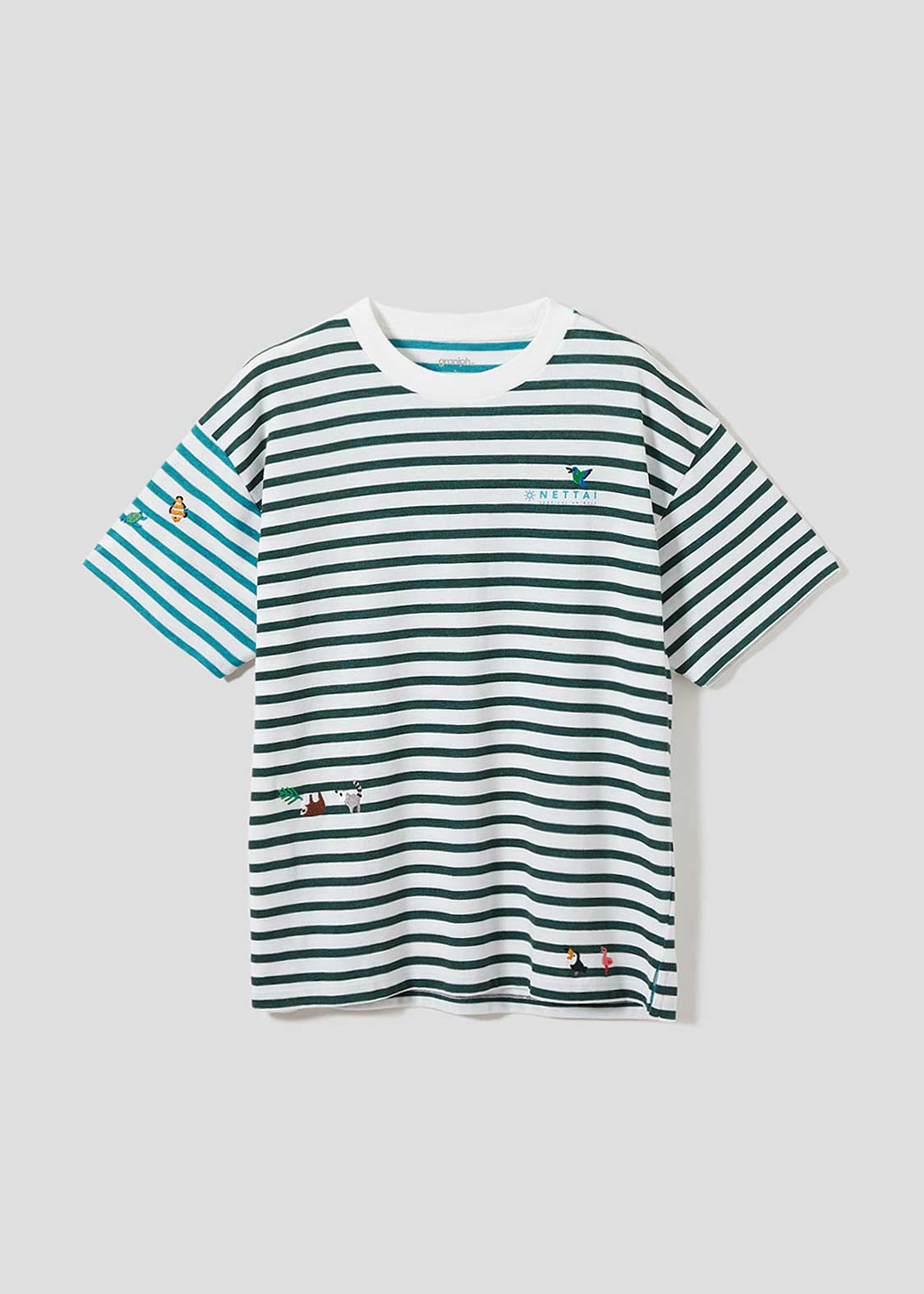 Double Face Stripe Tee (Tropical Animals)