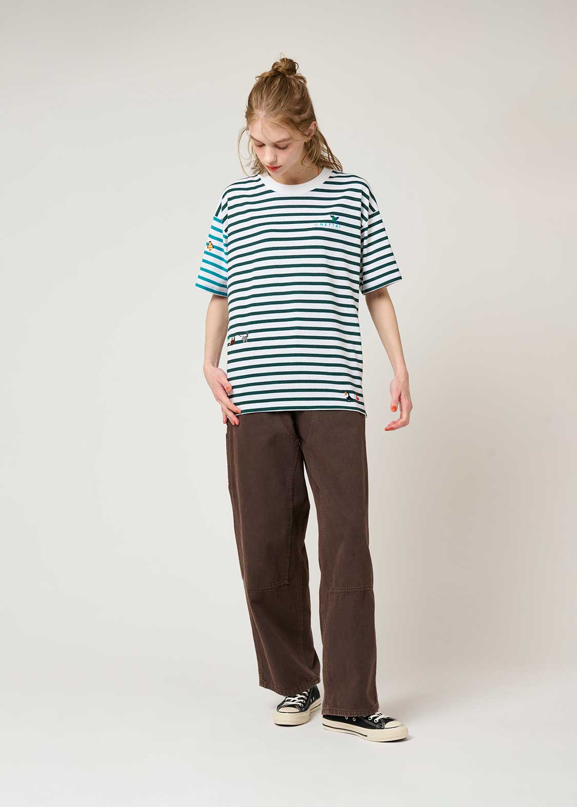 Double Face Stripe Tee (Tropical Animals) - Image 2