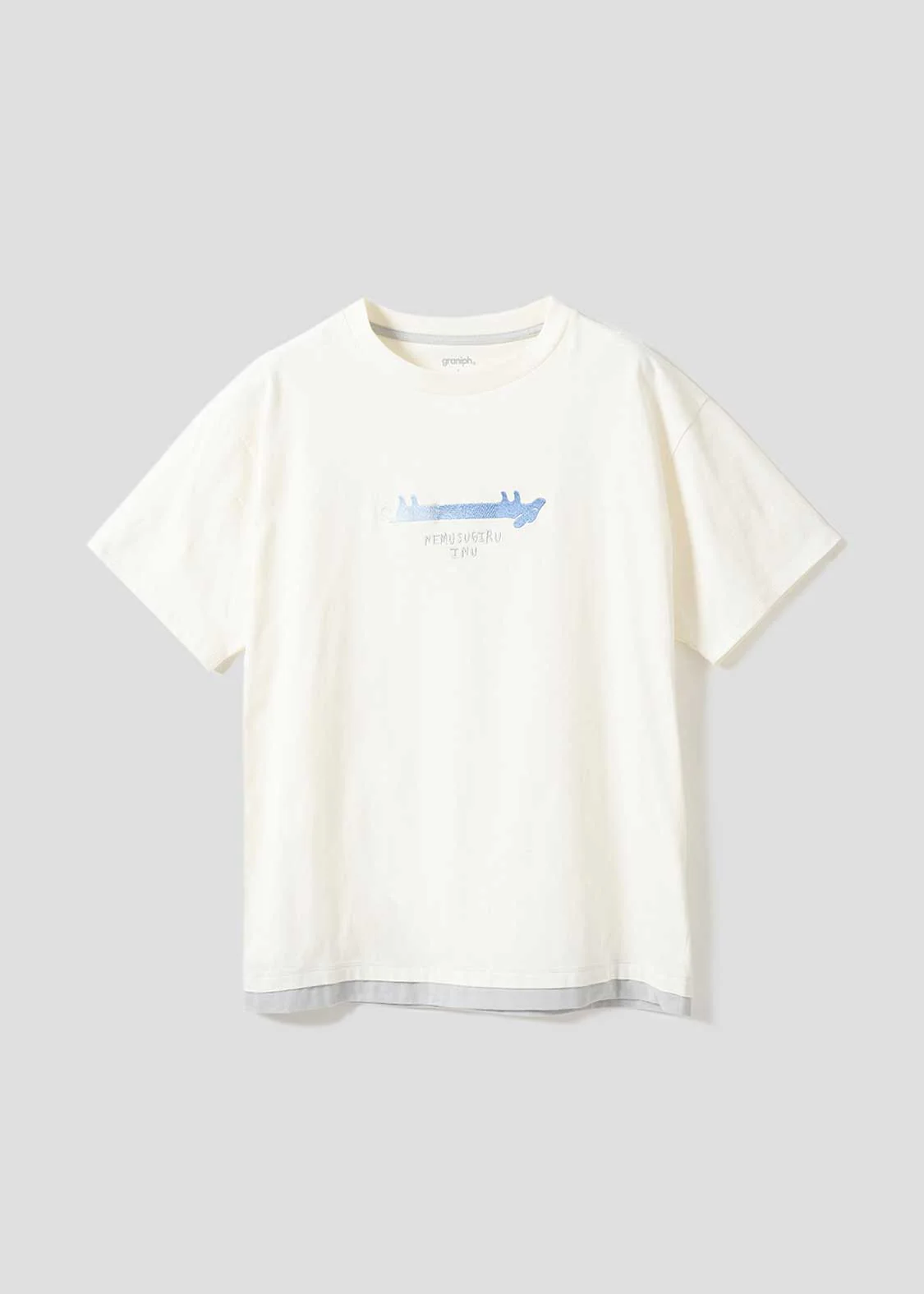 Layered Big Silhouette Short Sleeve Tshirt (Nemusugiru Inu)