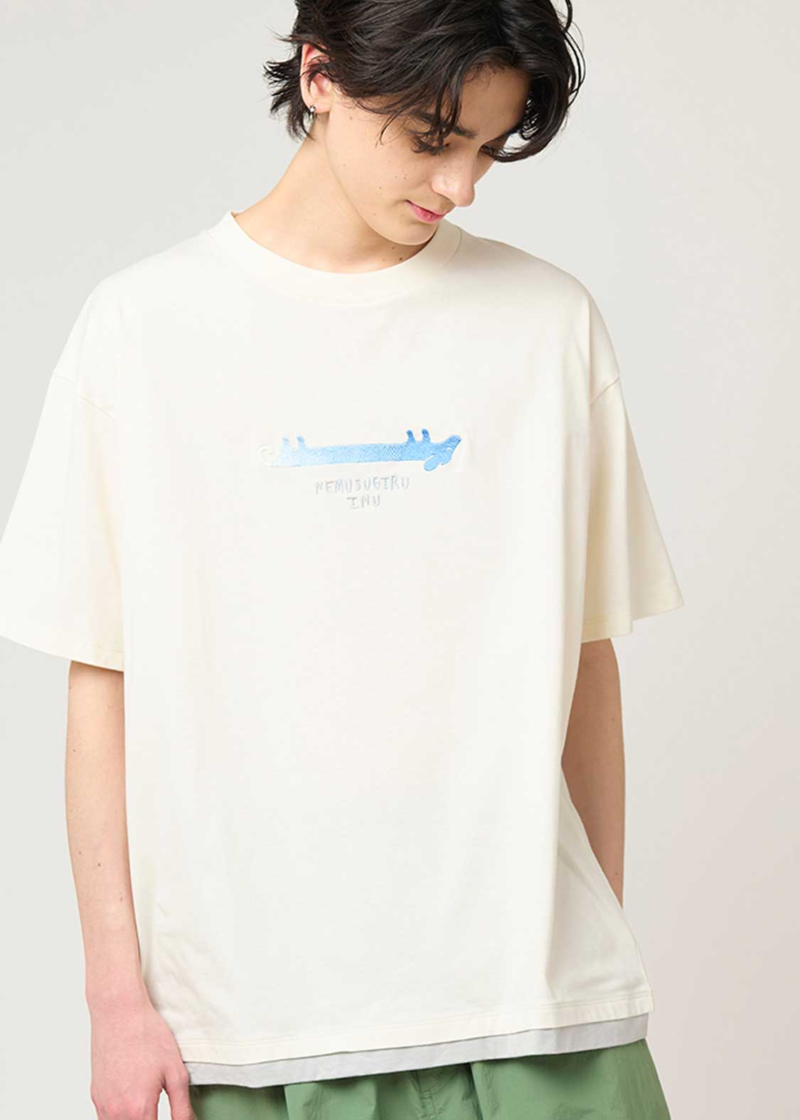 Layered Big Silhouette Short Sleeve Tshirt (Nemusugiru Inu) - Image 7
